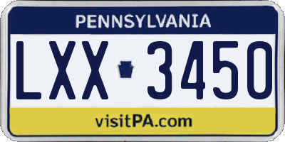 PA license plate LXX3450