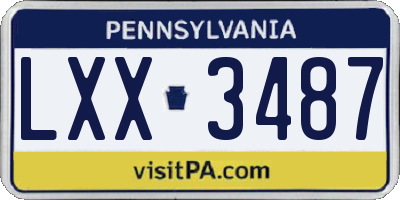 PA license plate LXX3487