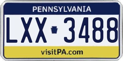 PA license plate LXX3488