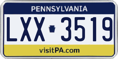 PA license plate LXX3519