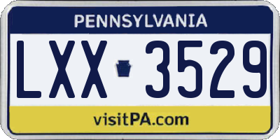 PA license plate LXX3529
