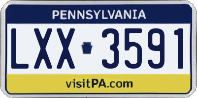 PA license plate LXX3591