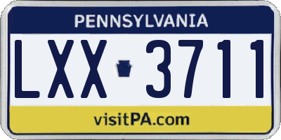 PA license plate LXX3711