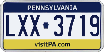 PA license plate LXX3719