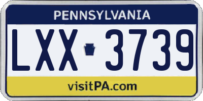 PA license plate LXX3739