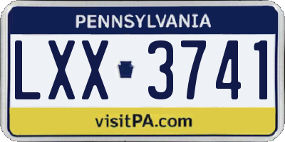 PA license plate LXX3741