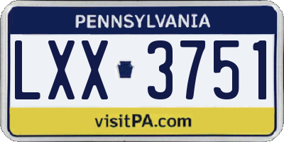 PA license plate LXX3751