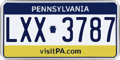 PA license plate LXX3787