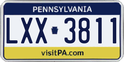 PA license plate LXX3811