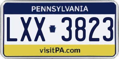 PA license plate LXX3823