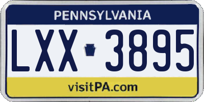 PA license plate LXX3895