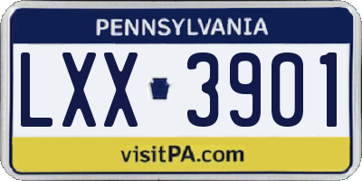 PA license plate LXX3901