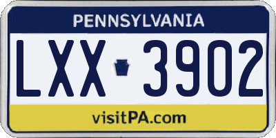 PA license plate LXX3902