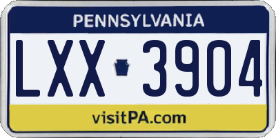 PA license plate LXX3904