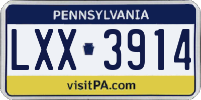 PA license plate LXX3914