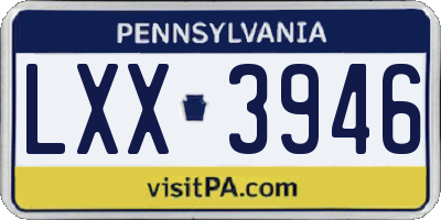 PA license plate LXX3946