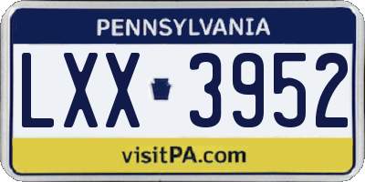 PA license plate LXX3952
