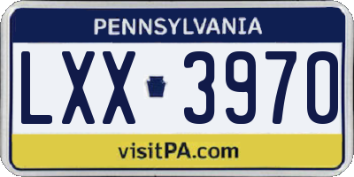 PA license plate LXX3970