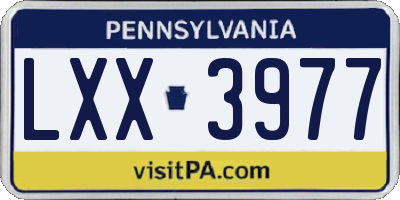PA license plate LXX3977