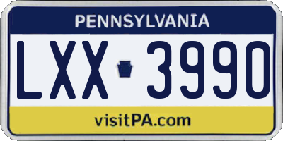 PA license plate LXX3990