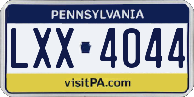 PA license plate LXX4044