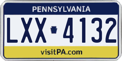 PA license plate LXX4132