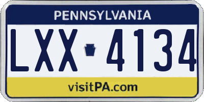 PA license plate LXX4134