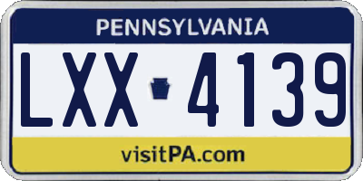 PA license plate LXX4139