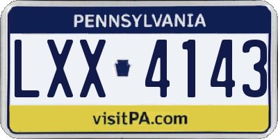 PA license plate LXX4143