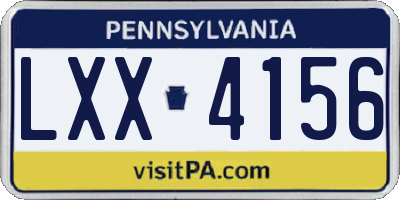 PA license plate LXX4156