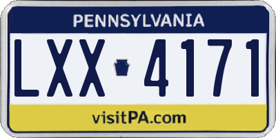 PA license plate LXX4171