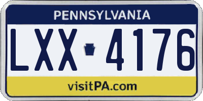 PA license plate LXX4176
