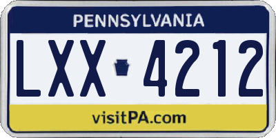 PA license plate LXX4212