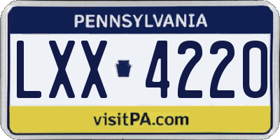 PA license plate LXX4220