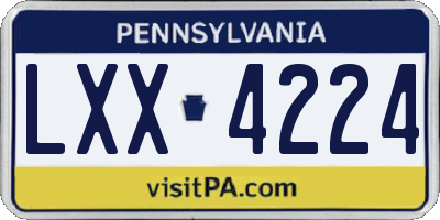 PA license plate LXX4224