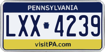 PA license plate LXX4239