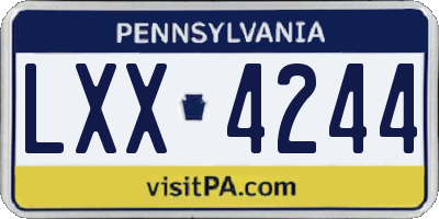 PA license plate LXX4244