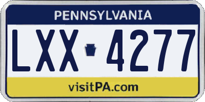 PA license plate LXX4277