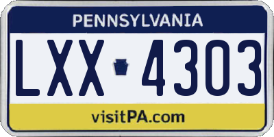 PA license plate LXX4303