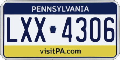 PA license plate LXX4306