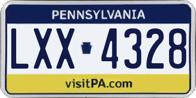 PA license plate LXX4328