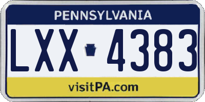 PA license plate LXX4383