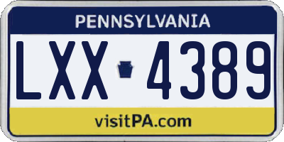 PA license plate LXX4389