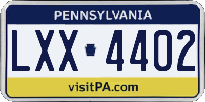 PA license plate LXX4402