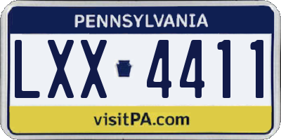 PA license plate LXX4411