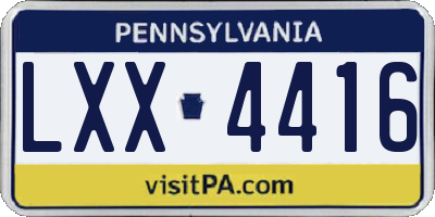 PA license plate LXX4416