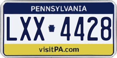PA license plate LXX4428