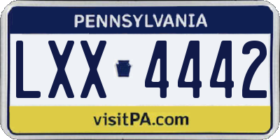 PA license plate LXX4442