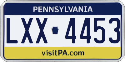 PA license plate LXX4453