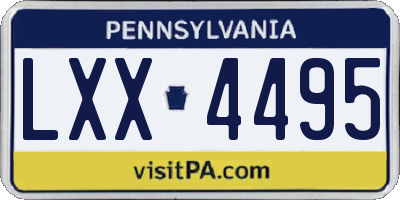 PA license plate LXX4495